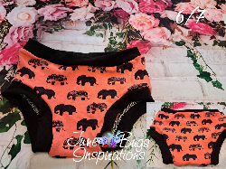 6/7 Coral Elephants Children's Underwear