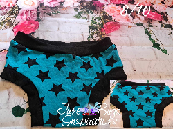 8/10 Blue/Black Stars Kids Underwear