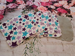 Set of 6: 7" X 7" Stars Flannel Wipes