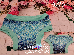 8/10 Ombre Faux Blue Glitter Kids Underwear
