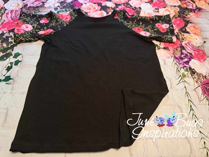 Size 10 Black/Rose Short Sleeve Raglan