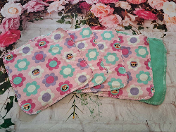 Set of 5: 8" X 8" Happy Monkey Flannel Wipes #2