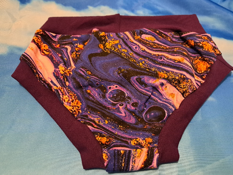 XS Purple Marble Brief Scrundies