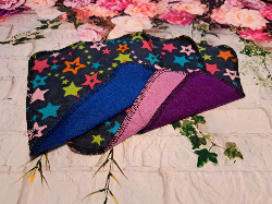 Set of 3: 8" X 8" Stars Flannel Wipes
