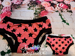 Size 12 Pink/Black Stars Children's Underwear