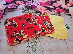 Set of 5: 7" X 7" Cute Mouse Flannel Wipes