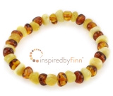 Baltic Amber Elastic Bracelet - Polished Butter & Honey