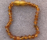 Adult/Adolescent Clasped Baltic Amber Bracelet Unpolished Harvest