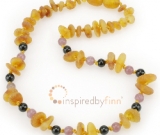 Amber Teething Necklace - Kids Unpolished Harvest Chips + Promotes Relaxation, CURBS HYPERACTIVIT