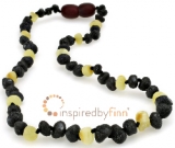 SALE! Adult/Adolescent Size Baltic Amber Necklace - Unpolished Dark with Light Necklace