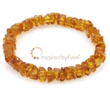 Baltic Amber Elastic Bracelet - Polished Iced Tea
