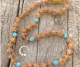 Amber Teething Necklace - Kids Unpolished Blue Cider, All Kids SizesInspired By Finn