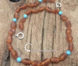 Baltic Amber Anklet - AdjustableUnpolished Blue Cider