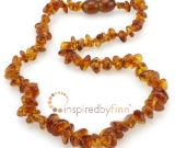 SALE! Adult Size Amber Necklace - Polished Chips - Honey