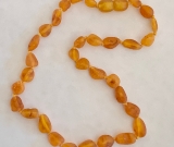 Amber Teething Necklace - Kids Imperfect Unpolished Brown Bean - Size 11.5 - 14