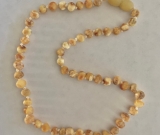 Amber Teething Necklace - Kids Unpolished Unique - Size 13- 14