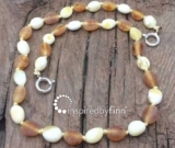 NEW! Baltic Amber Anklet - AdjustableUnpolished Light Mix