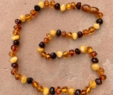 Baltic Amber Adult/Adolescent Necklace - Perfectly Imperfect Polished Unique 4 Different Colors</