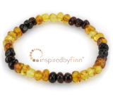 Baltic Amber Elastic Bracelet - Polished Rainbow