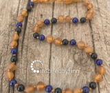 Amber Teething Necklace - Kids Unpolished Cider + FOCUS & CONCENTRATION, All Kids SizesInspir