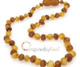 Baltic Amber Necklace - Kids Unpolished Mixture - Size 13-14