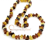 SALE! Adult/Adolescent Size Baltic Amber Necklace - Polished Chips - Montage