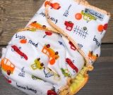 Beep Beep /w lemon organic bamboo velour - serged multi-size