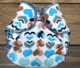 Blue Hearts /w turquoise cotton velour - newborn