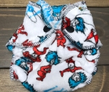 Seuss Thing 1&2 Minky /w turquoise cotton velour - newborn
