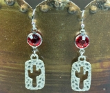 cactus earrings, silver plated