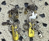 love is the key-bird, charming earrings