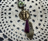 elephant head, leaf necklace