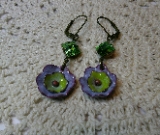 earrings-a saucer full of secrets-vibrant lilac & chartreuse