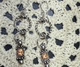 peach rhinestone earrings
