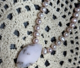pink opal & pearl necklace