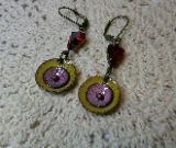 earrings-a saucer full of secrets-golden glow & vintage rose