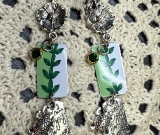 leaf, vintage tin, charming, turtle earrings