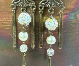 vintage estate ball drop trio, roaring 20's earrings