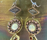 vintage estate copper glowing circle earrings