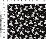 1yd cut R-57 101 Dogs Mini Black Cotton Lycra Retail