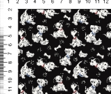 1yd cut R-57 101 Dogs Small Black Cotton Lycra Retail