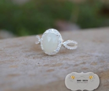 CZ Encrusted Breastmilk Stone Ring (enamored colle