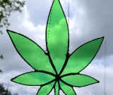 Marijuana Leaf Stained Glass