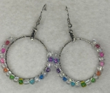 Rainbow Beaded Hoops