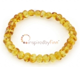 Baltic Amber Elastic Bracelet - Polished Golden Swirl