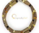 Polished Baltic Amber & (Smaller) Hazel Necklace - 4 Different Colors