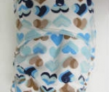 Blue Hearts /w seafoam cotton velour - T&T multi-size