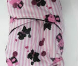 Pink Hello Kitty Stripe /w black cotton velour - T&T multi-size