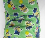 Green Minions POLY (imported) /w blue organic bamboo velour - T&T multi-size