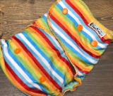 Rainbow POLY Stripe /w seafoam cotton velour - OVERSIZE multi-size REGULAR fitted